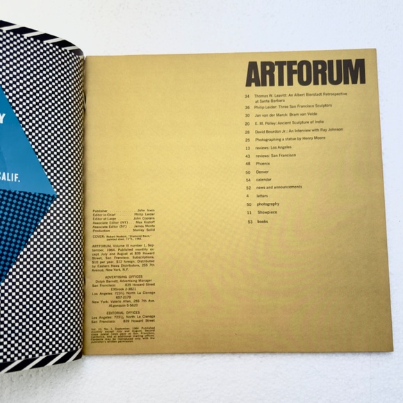 ARTFORUM MAGAZINE SEPTEMBER 1964 VOL VIII #1 VERY GOOD CONDITION - Picture 2 of 2